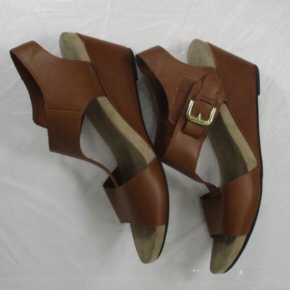 COMFORT PLUS Tan Wedge Sandals Size 9.5 - Picture 6 of 9